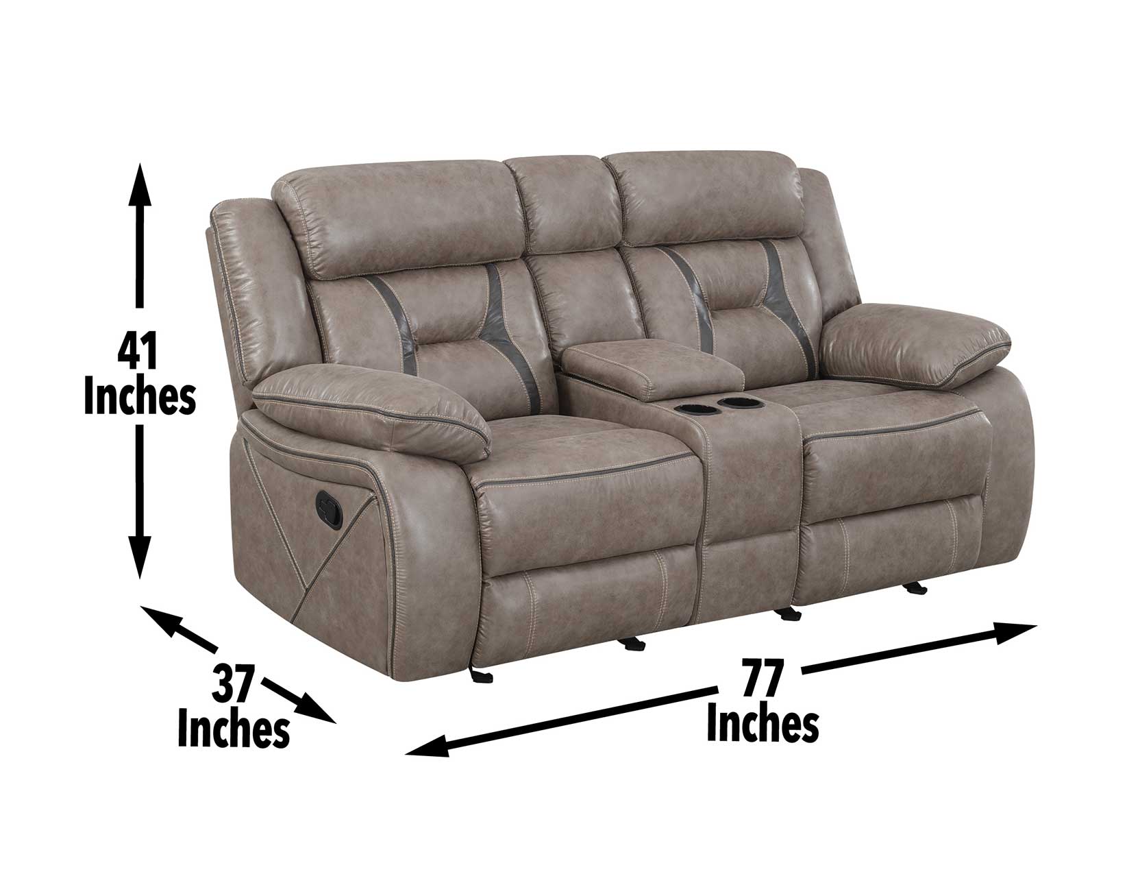 Tyson Console Loveseat, Manual Reclining, Glider - Image 9