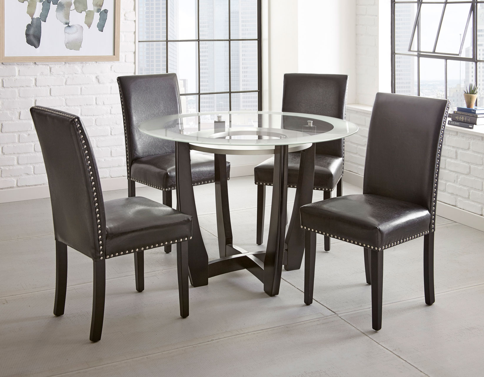 Verano Black PU Side Chair - Image 2