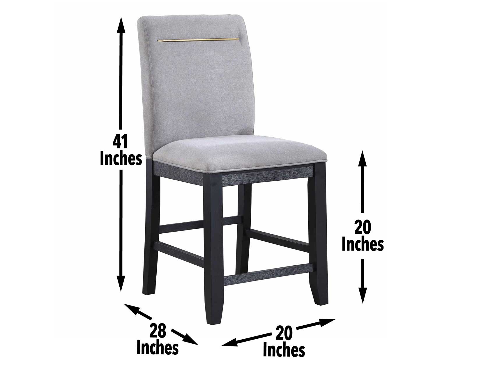Yves 24" Counter Stool, Grey Upholstered - Image 9
